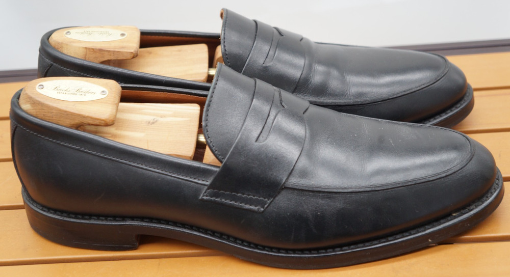 Brooks Brothers 559280 Black Leather Penny Loafers Men’s Size 10 B Narrow USA